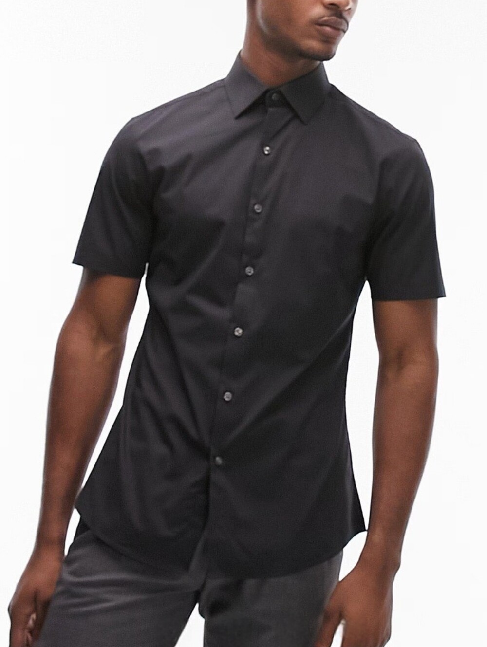 Topman Black Short Sleeve Button Down Sz S